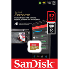 Load image into Gallery viewer, SANDISK SDSQXAF-032G-GN6MN 32GB MICRO SDHC EXTREME A1 V30, UHS-I/ U3, 100MB/s ,NO  SD ADAPTER