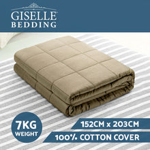 Load image into Gallery viewer, Giselle Bedding 7KG Cotton Gravity Weighted Blanket Deep Relax Sleep Adult Brown