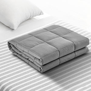 Giselle Bedding 7KG Microfibre Weighted Gravity Blanket Relaxing Calming Adult Light Grey