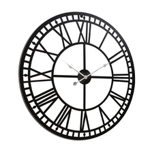 Load image into Gallery viewer, Artiss 80CM Large Wall Clock Roman Numerals Round Metal Luxury Home Decor Black