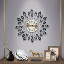 Load image into Gallery viewer, Artiss 60CM Peacock Wall Clock Large 3D Modern Crystal Luxury Round Wall Clocks Home Decor Black