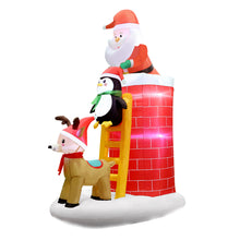 Load image into Gallery viewer, Jingle Jollys 2.1M Christmas Inflatable Santa on Chimney Decorations Outdoor LED