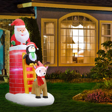 Load image into Gallery viewer, Jingle Jollys 2.1M Christmas Inflatable Santa on Chimney Decorations Outdoor LED