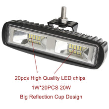 Load image into Gallery viewer, Pair 6inch 20w LED Work Driving Light Bar Ultra Flood Beam Lamp Reverse Offroad