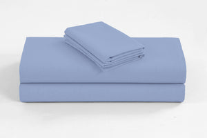 Elan Linen 1200TC Organic Cotton Sky Blue Queen Bed Sheet Set